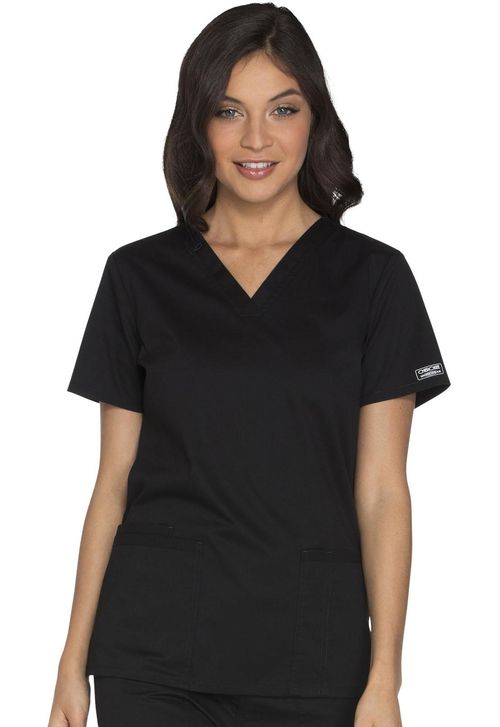 Neck Top in Black-Black: WW630-BLKW
